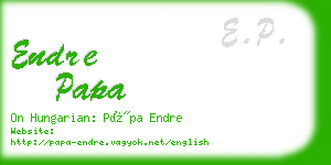 endre papa business card